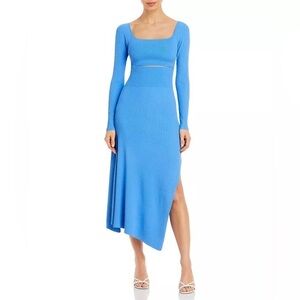 A.L.C. CLARA BLUE ASYMMETRICAL CUTOUT DRESS
